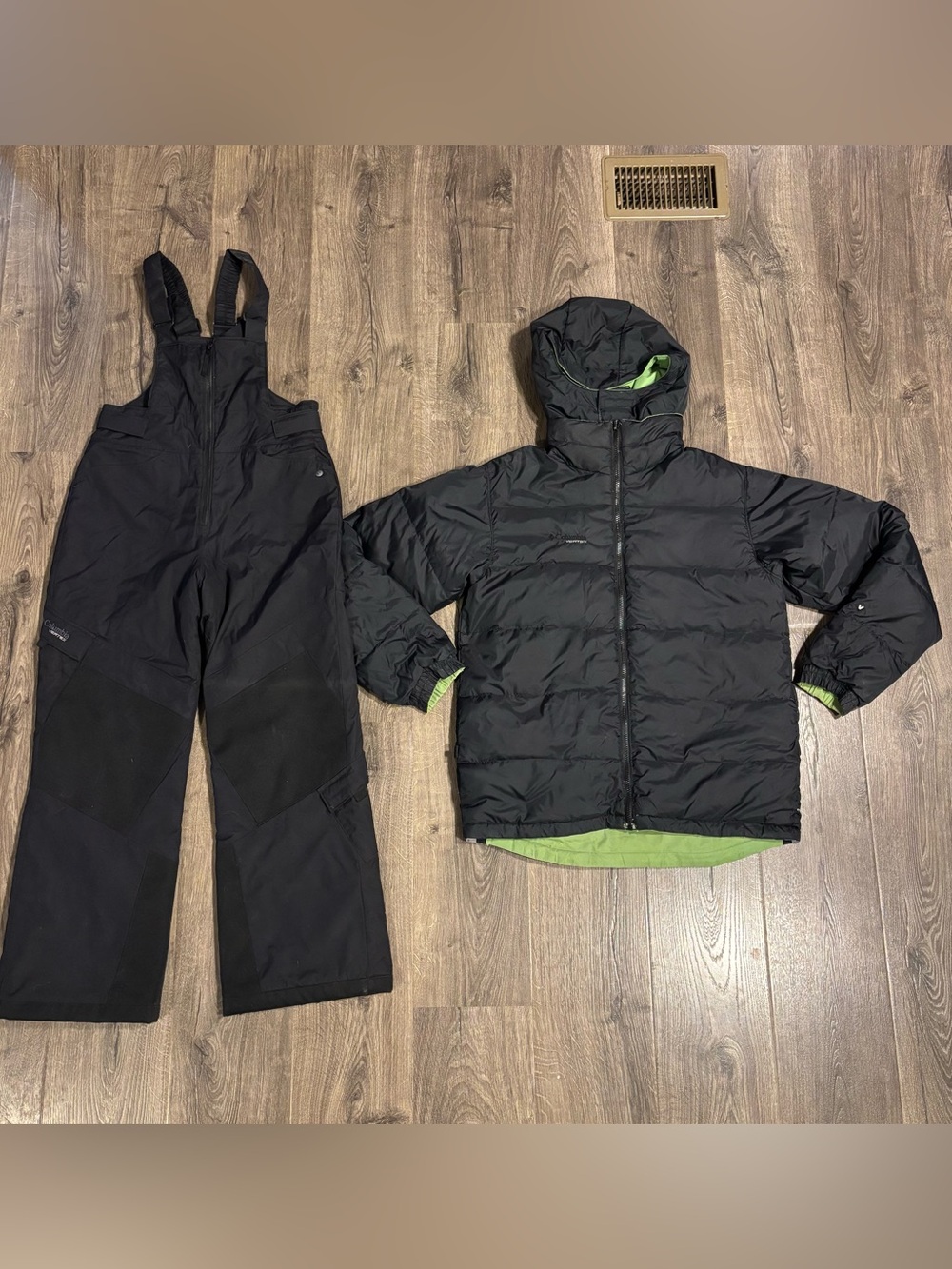 Columbia Vertex Reversible Goose Down Snow Jacket and Snow Bib Youth Size 18/20